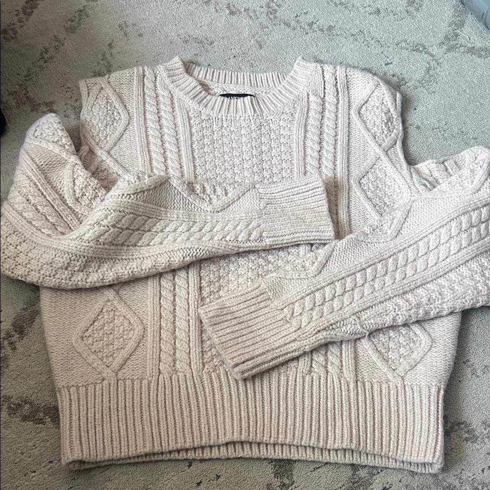 Blank NYC Textured Knit Sweater in Cream